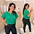 Blusa Manga Duna Beatriz Verde Plus Size - Imagem 1