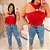 Body Gola Flor Mia Vermelho Plus Size - Imagem 3