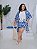 Conjunto Kimono Cibele Verão Azul e Branco Plus Size - Imagem 2