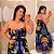 Vestido Multi Formas Estampado Preto e Amarelo  Plus Size - Imagem 1