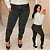 Calça Jeans Skinny FF Preta Marmorizada Betty Plus Size - Imagem 1
