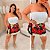 Short Saia Kate Floral Preto e Vermelho Plus Size - Imagem 3
