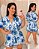 Macaquinho Nina Tropical Branco e Azul Plus Size - Imagem 1