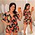 Macaquinho Nina Tropical Flores Preto Plus Size - Imagem 1