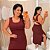 Vestido Mid Canelado Grazi Marsala Plus Size - Imagem 1