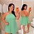 Macaquinho Ema Verde Liso Plus Size - Imagem 1