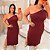 Vestido Nula Canelado Lilian Marsala Plus Size - Imagem 3