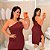 Vestido Nula Canelado Lilian Marsala Plus Size - Imagem 1