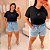 T shirt Loewe Bordada Nara Preta Plus Size - Imagem 3