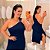 Vestido Nula Canelado Lilian Azul Marinho Plus Size - Imagem 1