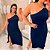 Vestido Nula Canelado Lilian Azul Marinho Plus Size - Imagem 3