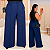 Pantalona Linhão Jussara Azul Marinho  Plus Size - Imagem 1