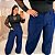 Pantalona Linhão Jussara Azul Marinho  Plus Size - Imagem 4