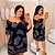 Vestido Giovana Preto Estampado Plus Size - Imagem 1