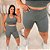 Conjunto Fit Bermuda Cinza Plus Size - Imagem 1