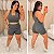 Conjunto Fit Short Cinza Plus Size - Imagem 1