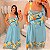 Vestido Beatriz Azul Estampado Plus Size - Imagem 3
