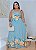 Vestido Beatriz Azul Estampado Plus Size - Imagem 6