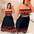 Vestido Multi Formas Estampado Laranja e Vermelho Plus Size - Imagem 3