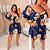 Vestido Vip Lara Azul Marinho Estampado Plus Size - Imagem 3