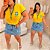 T shirt Brasil Botão Amarelo Plus Size - Imagem 2