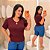 Blusa Gotinha Manga Diana Marsala Plus Size - Imagem 1