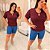 Blusa Gotinha Manga Diana Marsala Plus Size - Imagem 4