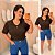 Blusa Gotinha Manga Diana Marrom Plus Size - Imagem 1