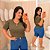 Blusa Gotinha Manga Diana Verde Plus Size - Imagem 1