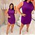 Vestido Canelado Raquel Roxo Plus Size - Imagem 3