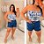 Cropped Tomara que Caia Elastex Azul e Branco Plus Size - Imagem 3
