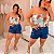 Cropped Tomara que Caia Elastex Flores Laranja Plus Size - Imagem 3