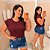 Blusa Muscle Tee Vitória Marsala Plus Size - Imagem 1