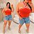 Blusa Modal Melissa Cruzado Laranja Plus Size - Imagem 3