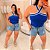 Blusa Modal Melissa Cruzado Azul Plus Size - Imagem 3