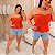 Blusa Bata Modal Ester Laranja Plus Size - Imagem 3