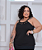 Blusa Alça Duna Trançada Jaque Preta Plus Size - Imagem 3