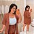 Conjunto Kimono Listra Elisa Terra Cota Plus Size - Imagem 1