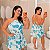 Macaquinho Ema Estampado Papagaio Verde Esmeralda Plus Size - Imagem 1
