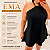 Macaquinho Ema Estampado Branco e Dourado Plus Size - Imagem 2