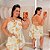 Macaquinho Ema Estampado Branco e Dourado Plus Size - Imagem 1