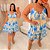 Vestido Susan Estampado Flor Azul Plus Size - Imagem 3