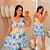 Vestido Susan Estampado Flor Azul Plus Size - Imagem 1