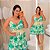 Vestido Susan Estampado Flor Verde Plus Size - Imagem 1