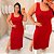 Vestido Mid Canelado Grazi Vermelho Plus Size - Imagem 3