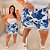 Short Saia Vip Mily Floral Azul Plus Size - Imagem 3