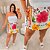 Short Saia Vip Mily Floral Rosa e Amarelo Plus Size - Imagem 3