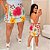 Short Saia Vip Mily Floral Rosa e Amarelo Plus Size - Imagem 1