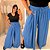 Pantalona Cós Duplo Azul Jeans Plus Size - Imagem 4