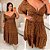 Vestido Manga Liz Marrom Floral Plus Size - Imagem 3